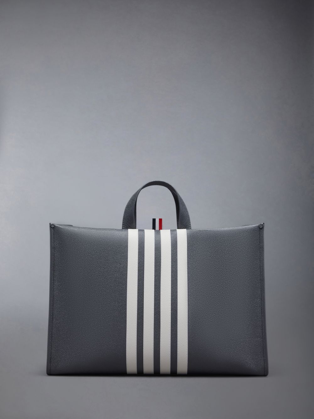 Grey Women Thom Browne Pebble Grain 4-Bar Squared Tote Bags | PFG02U81381