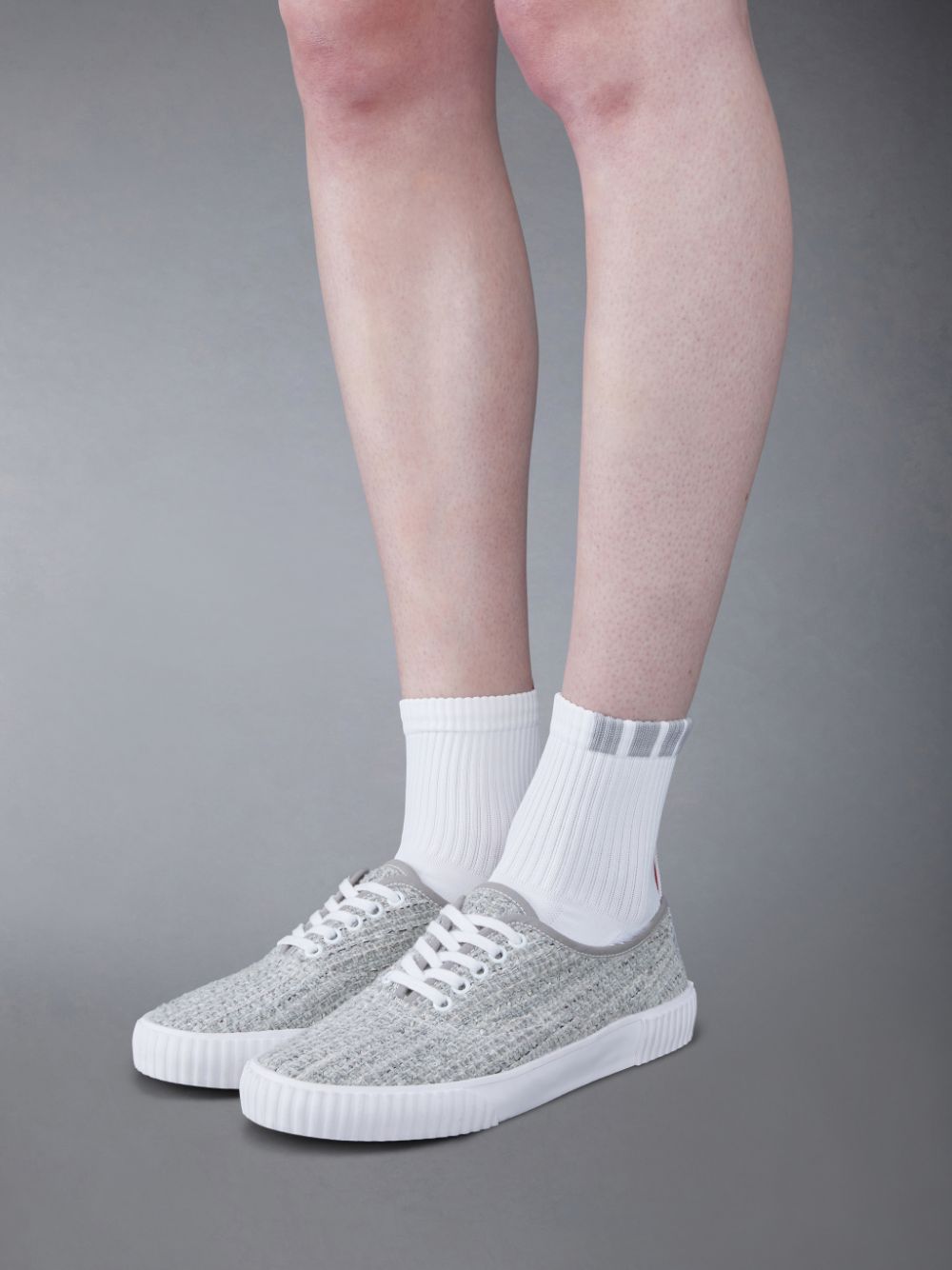 Grey Women Thom Browne Tweed Heritage Sneakers | PCN58J19107