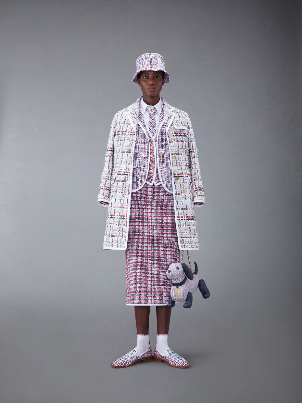 Multicolor Women Thom Browne Deconstructed Tweed Slim Fit Sport Coats | QGG63N06402