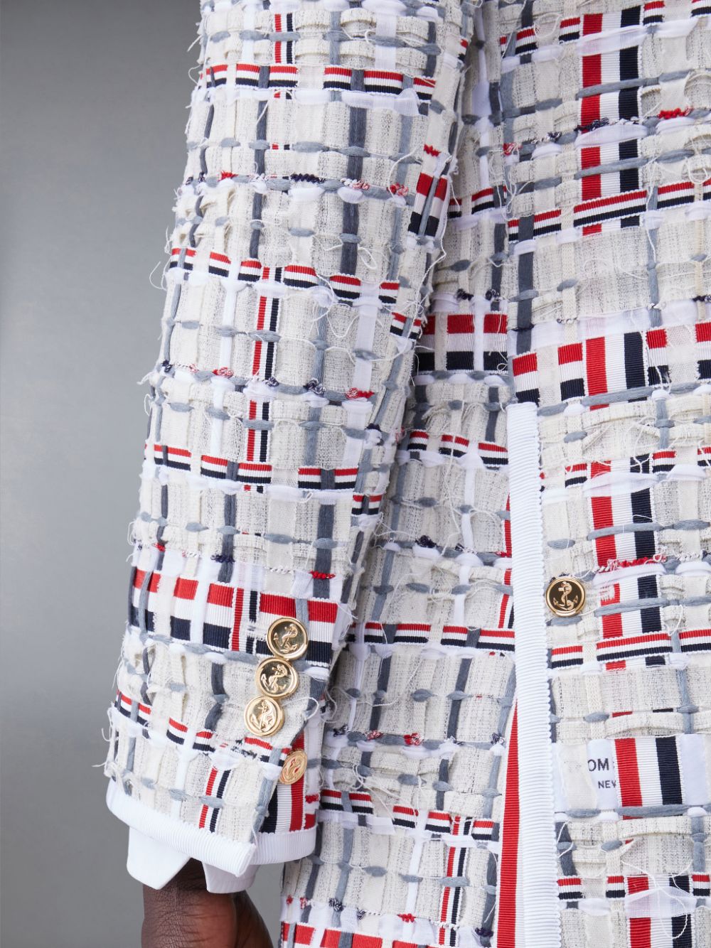 Multicolor Women Thom Browne Deconstructed Tweed Slim Fit Sport Coats | QGG63N06402