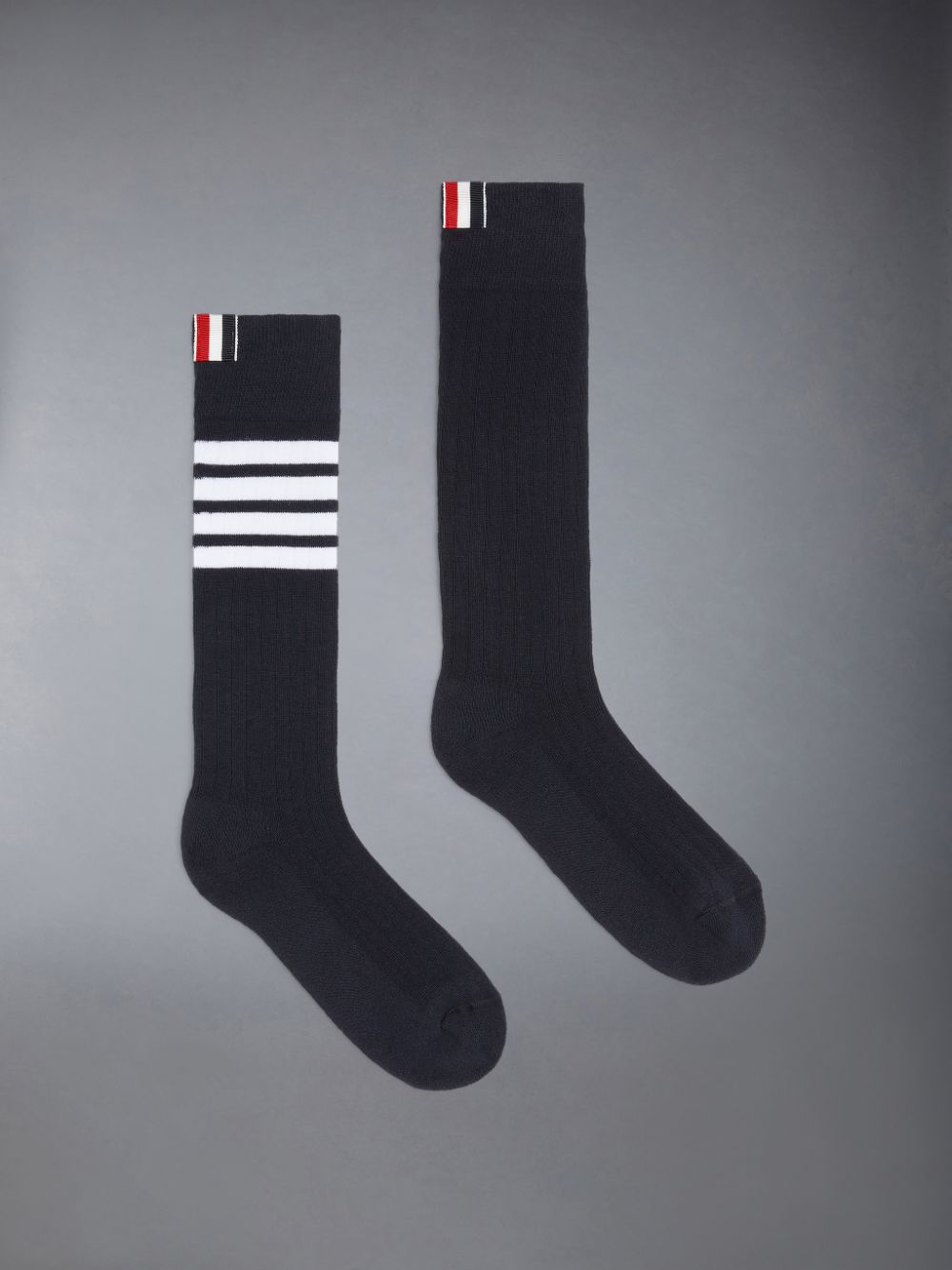 Navy Women Thom Browne Cotton Athletic Mid-calf 4-Bar Socks | KSS98Y27331