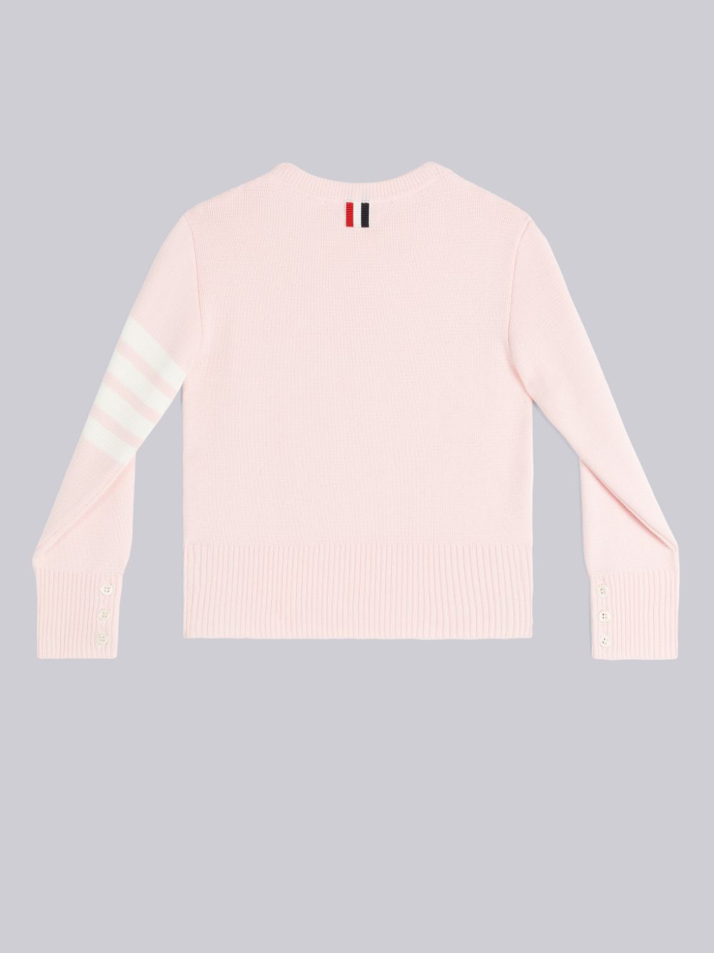 Pink Girls's Thom Browne Light Pink Milano Stitch Cotton 4-Bar Crew Neck Pullover | TQU79D46771