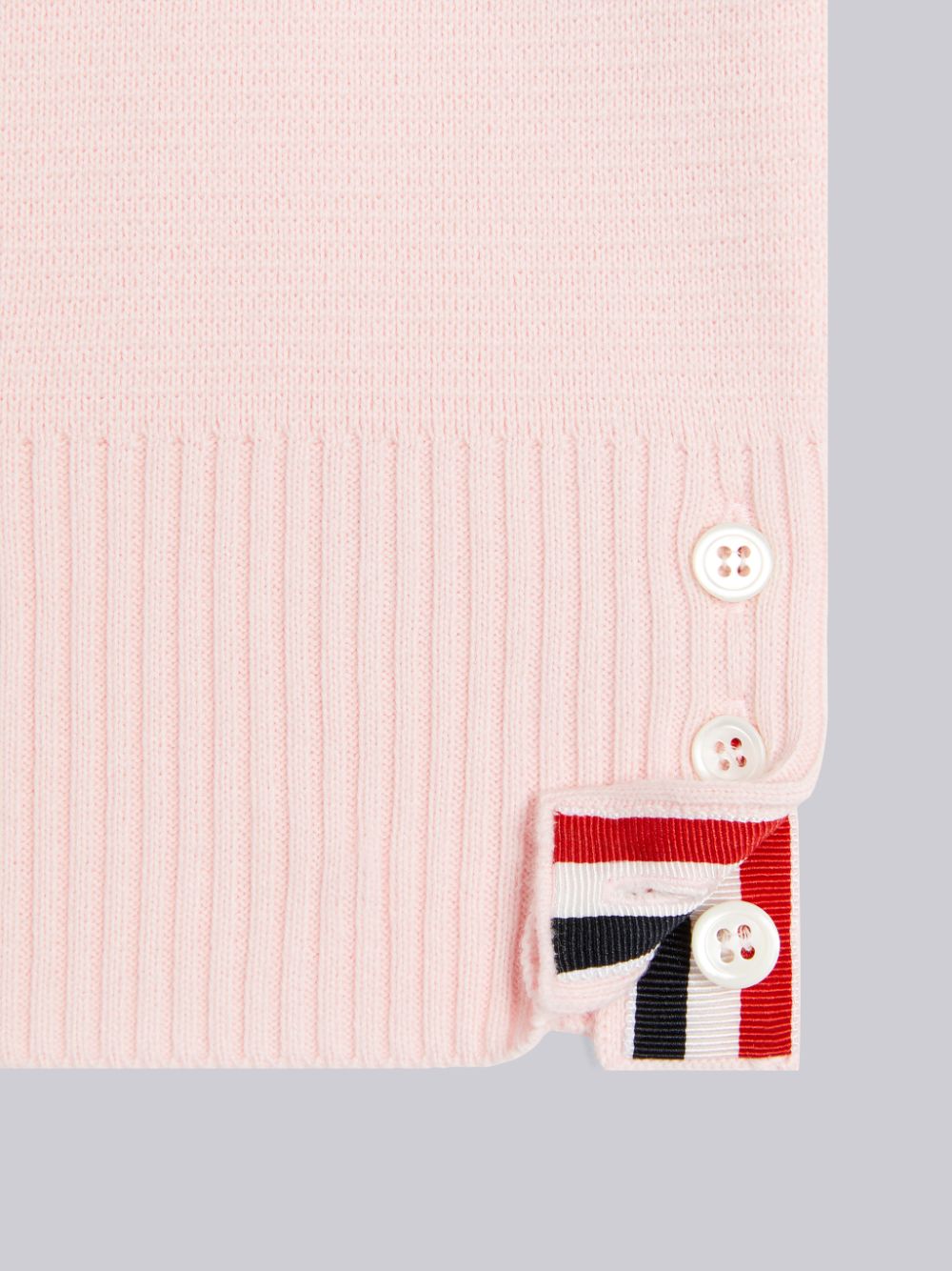 Pink Girls's Thom Browne Light Pink Milano Stitch Cotton 4-Bar Crew Neck Pullover | TQU79D46771