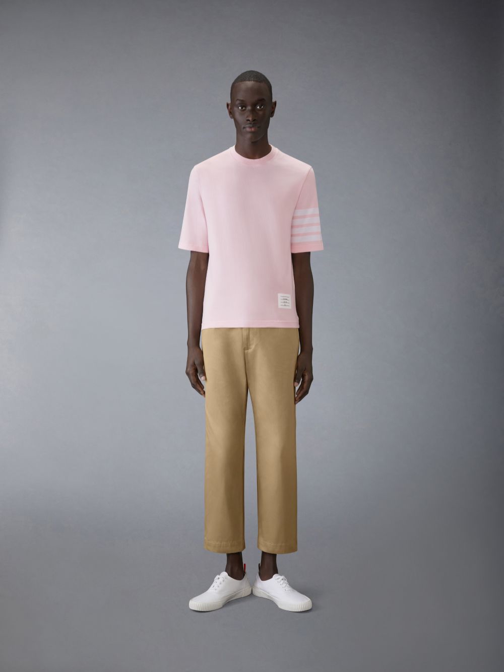 Pink Men Thom Browne Jersey 4-Bar Short Sleeve T Shirts | CHS53O52965