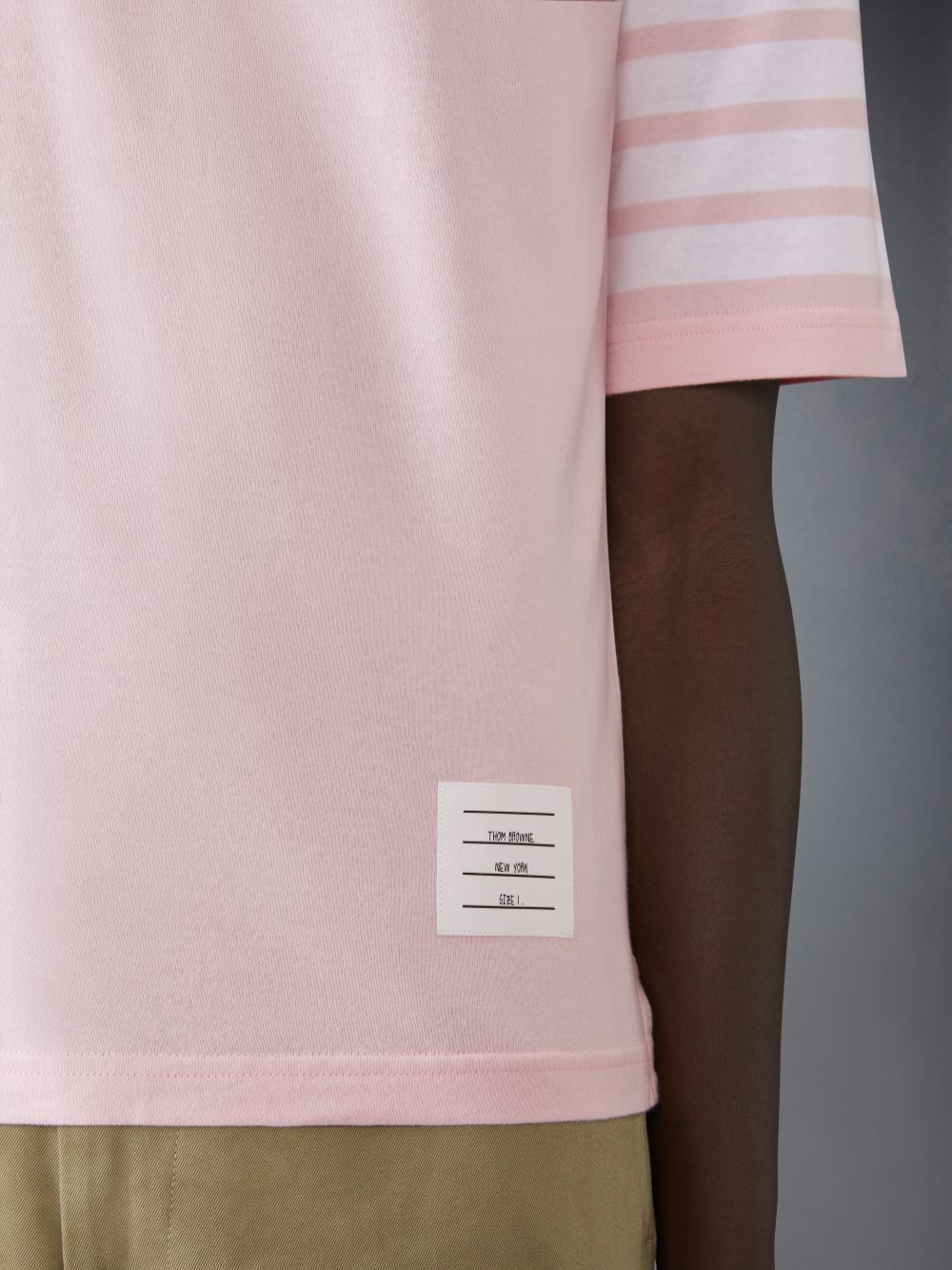 Pink Men Thom Browne Jersey 4-Bar Short Sleeve T Shirts | CHS53O52965