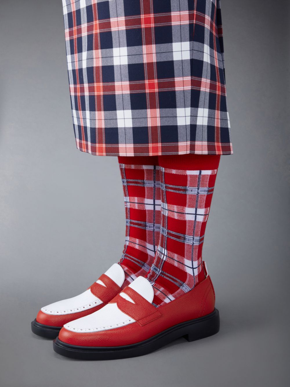 Red Women Thom Browne Pebble Grain Leather Penny Loafers | LQE11Q93870
