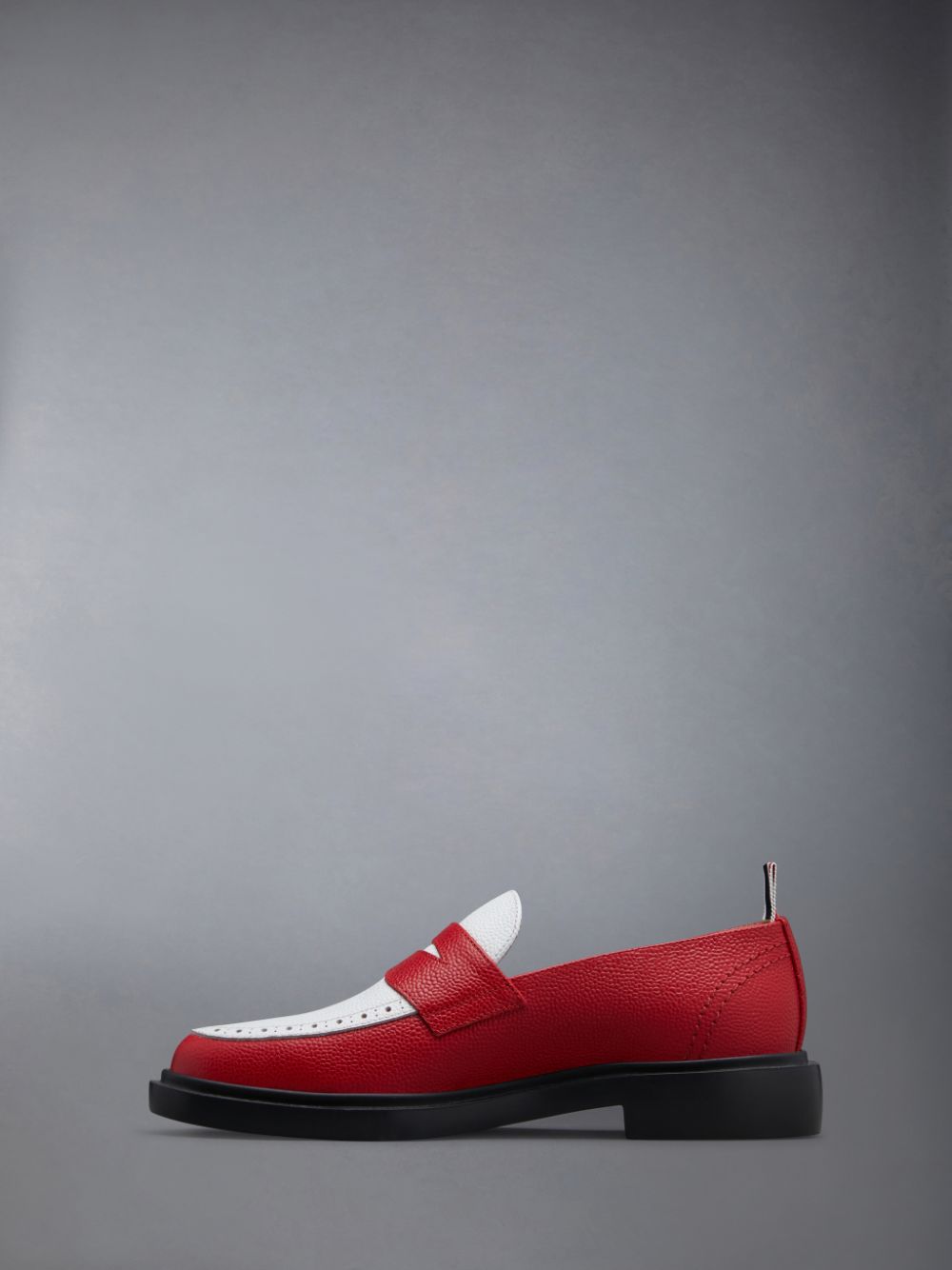 Red Women Thom Browne Pebble Grain Leather Penny Loafers | LQE11Q93870