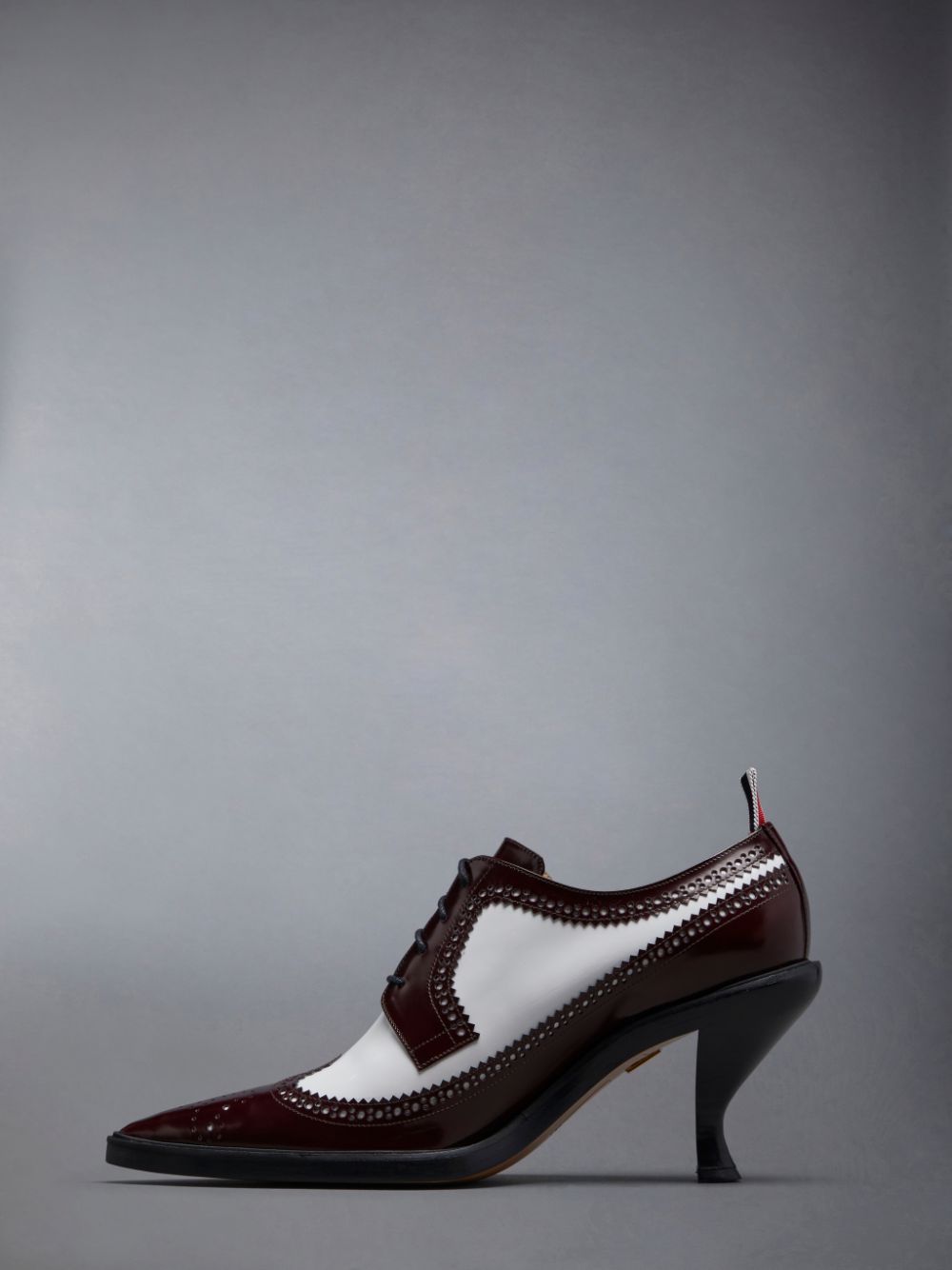 Red Women Thom Browne Soft Spazzolato 75mm Curved Heel Longwing Spectator Brogue Shoes | ELX02P17087