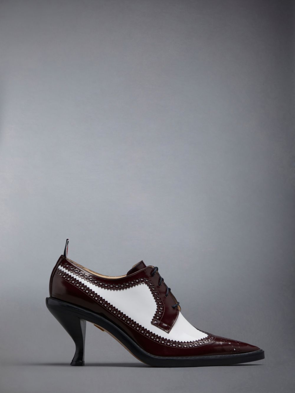 Red Women Thom Browne Soft Spazzolato 75mm Curved Heel Longwing Spectator Brogue Shoes | ELX02P17087
