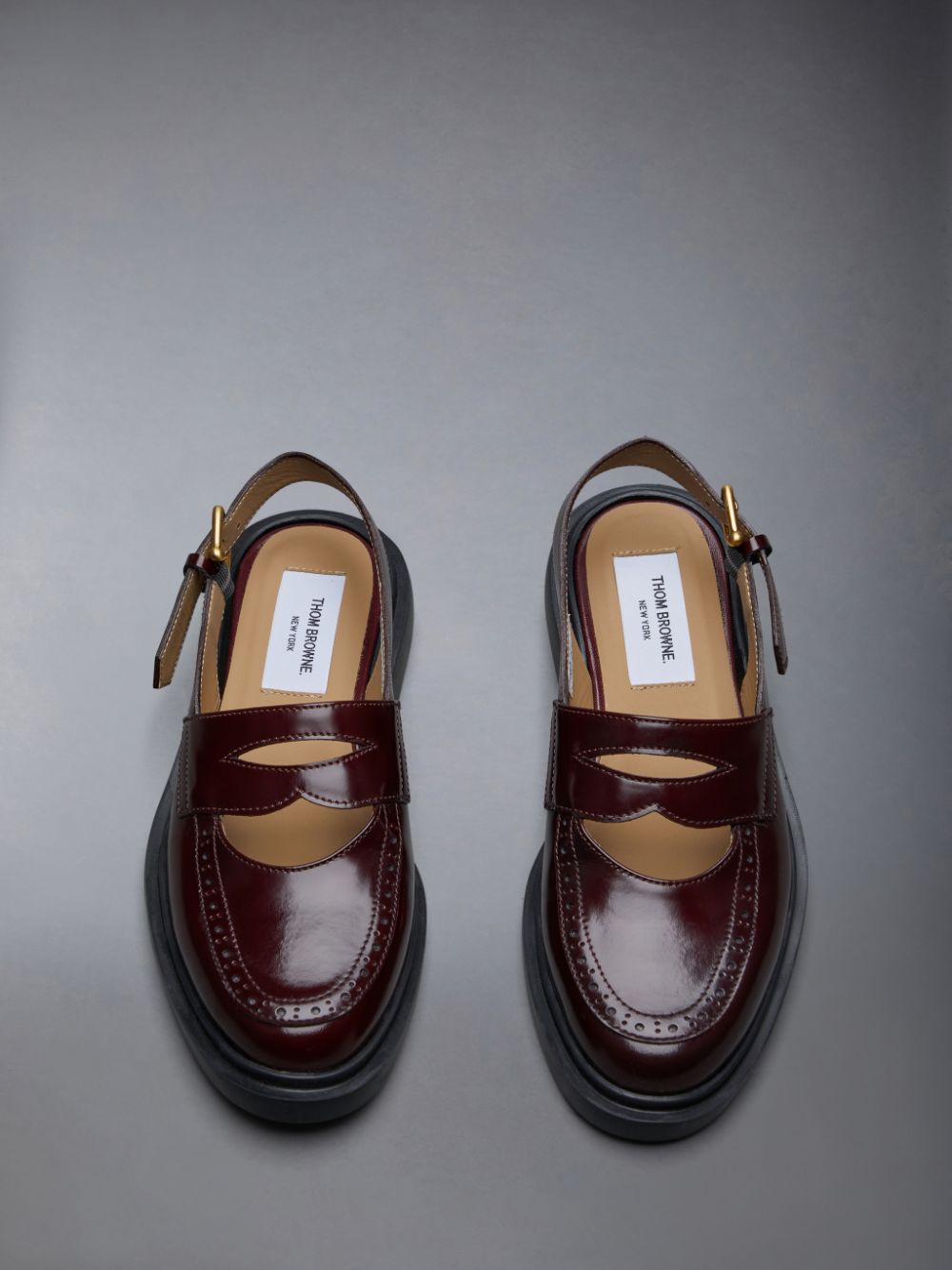Red Women Thom Browne Spazzolato Slingback Penny Loafers | PSM53N54337
