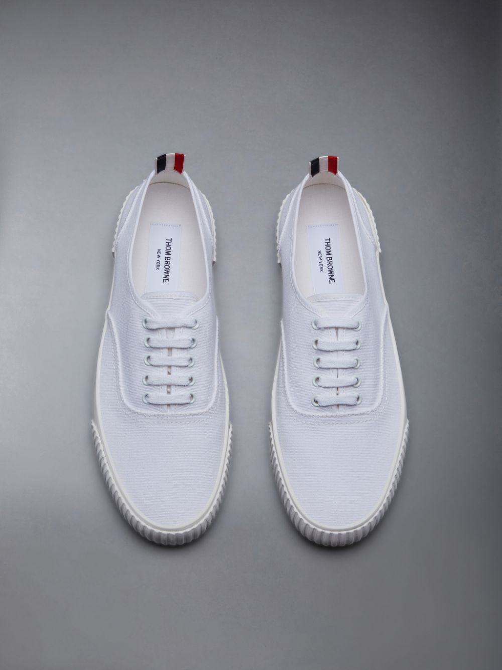 White Men Thom Browne Canvas Heritage Sneakers | PEZ59T29441