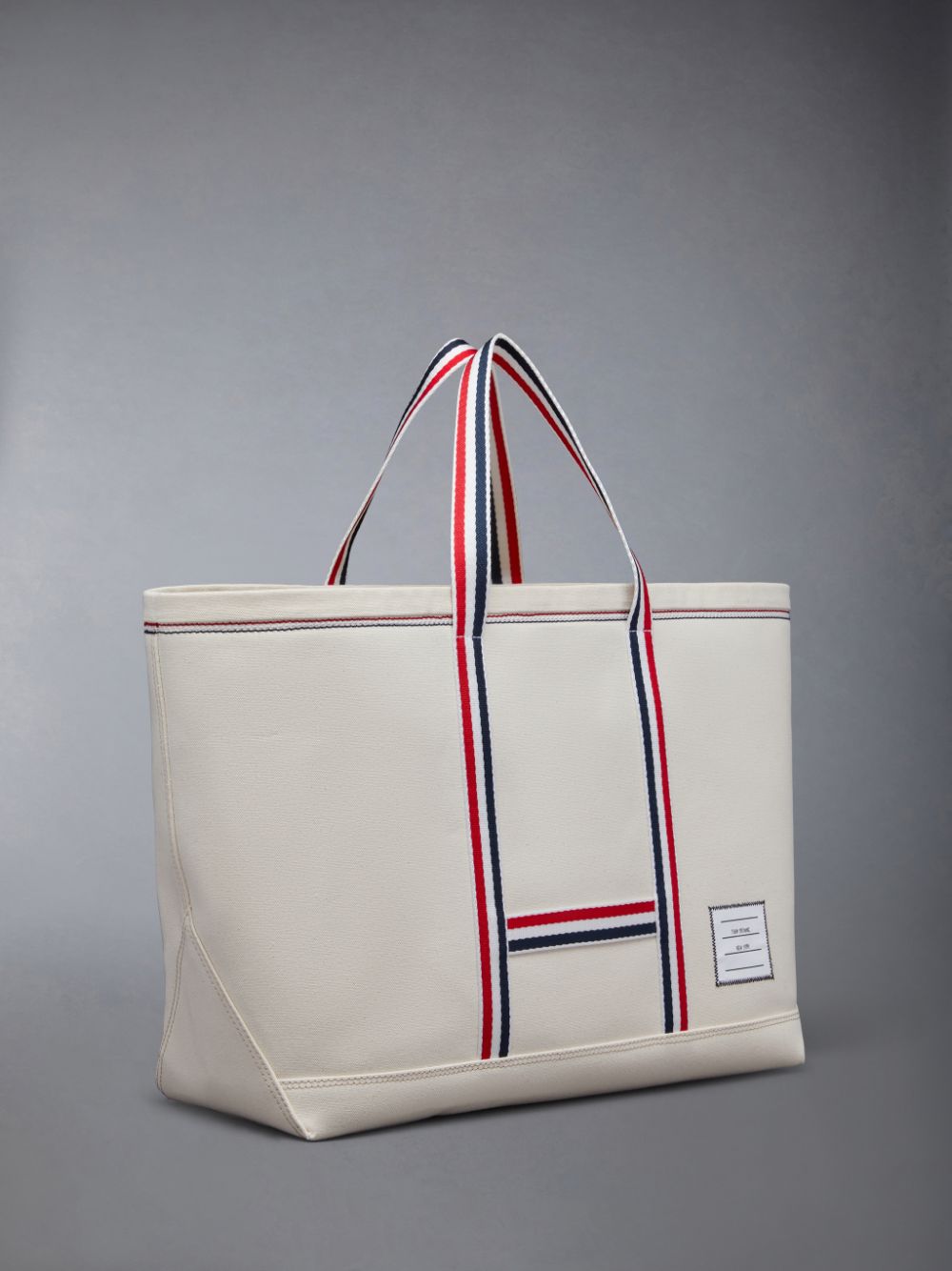White Men Thom Browne Canvas Stripe Medium Tool Tote Bags | FQE74K06632