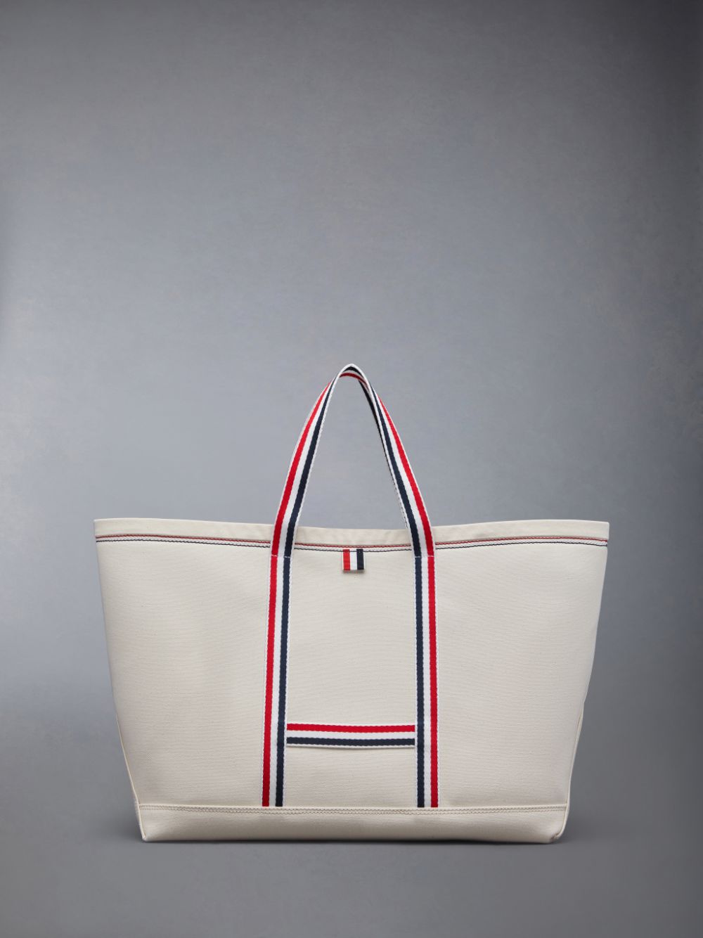 White Men Thom Browne Canvas Stripe Medium Tool Tote Bags | FQE74K06632