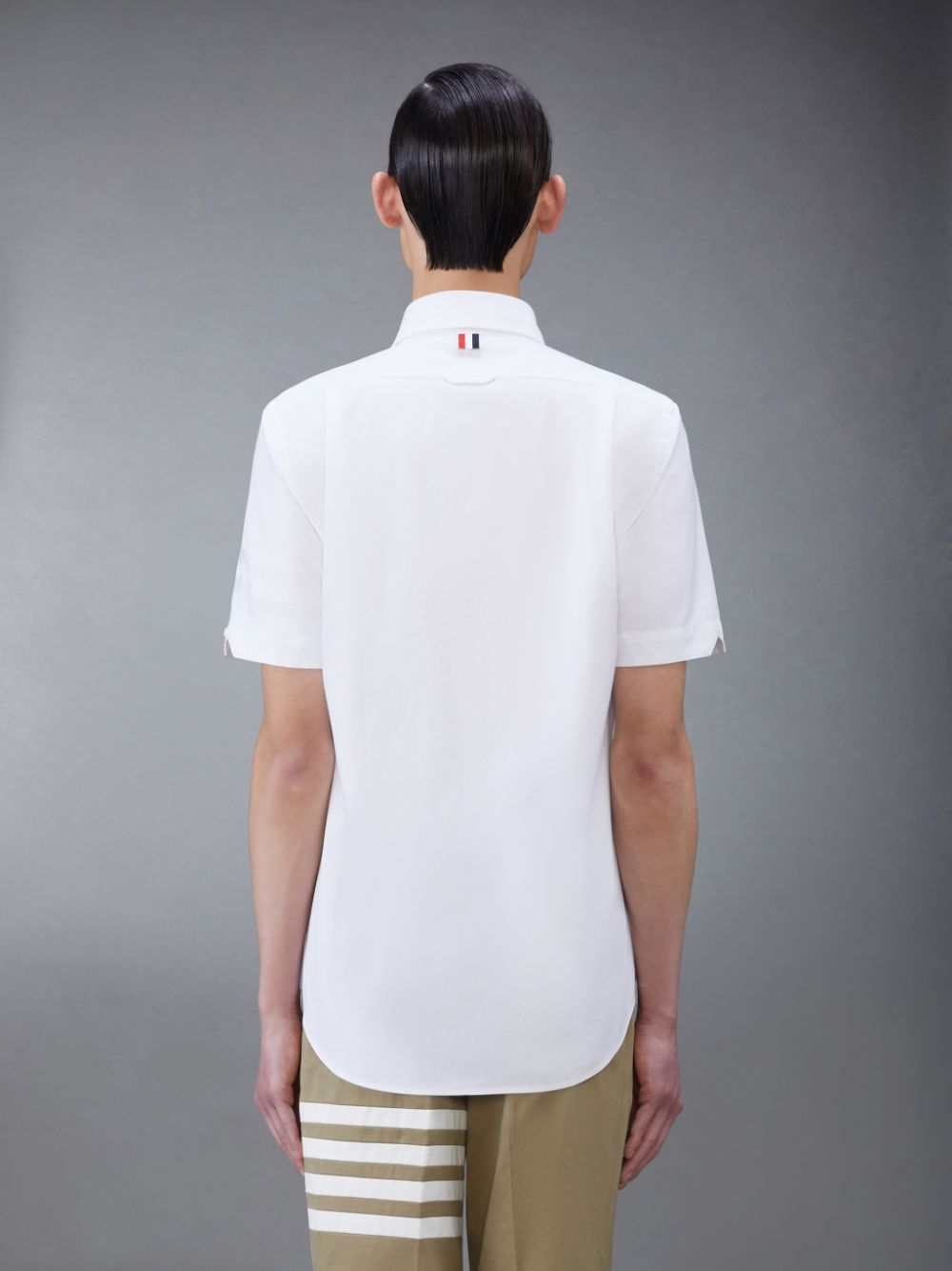 White Men Thom Browne Oxford 4-Bar Short Sleeve Shirts | HEI20A74190