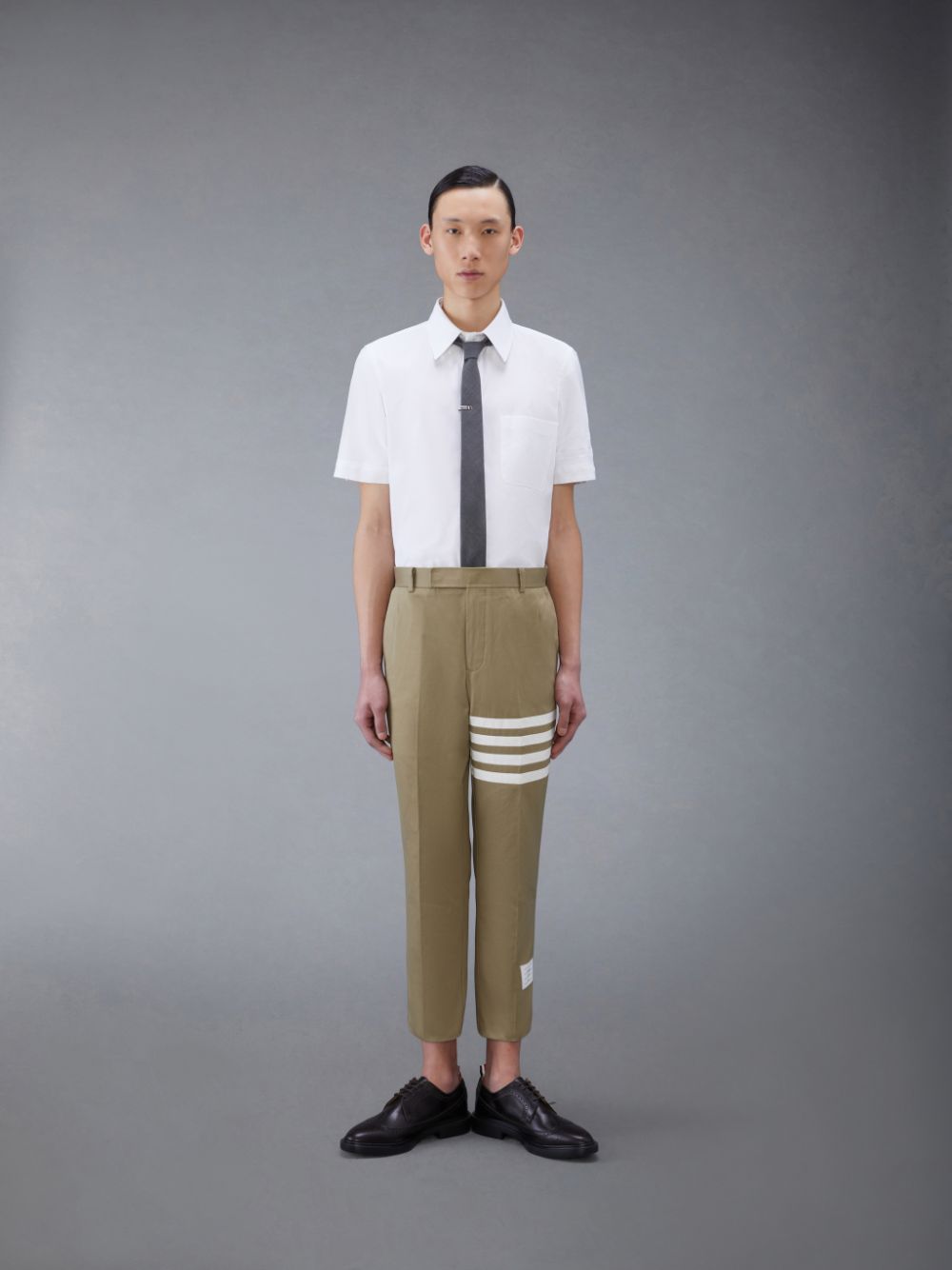 White Men Thom Browne Oxford 4-Bar Short Sleeve Shirts | HEI20A74190