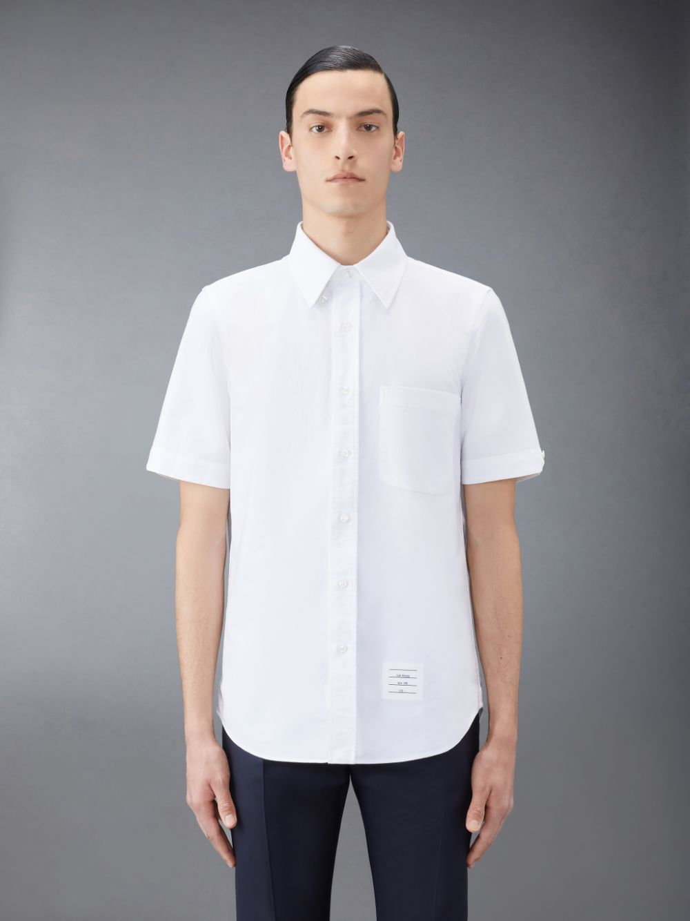 White Men Thom Browne Oxford Short Sleeve Shirts | RFF22E63423