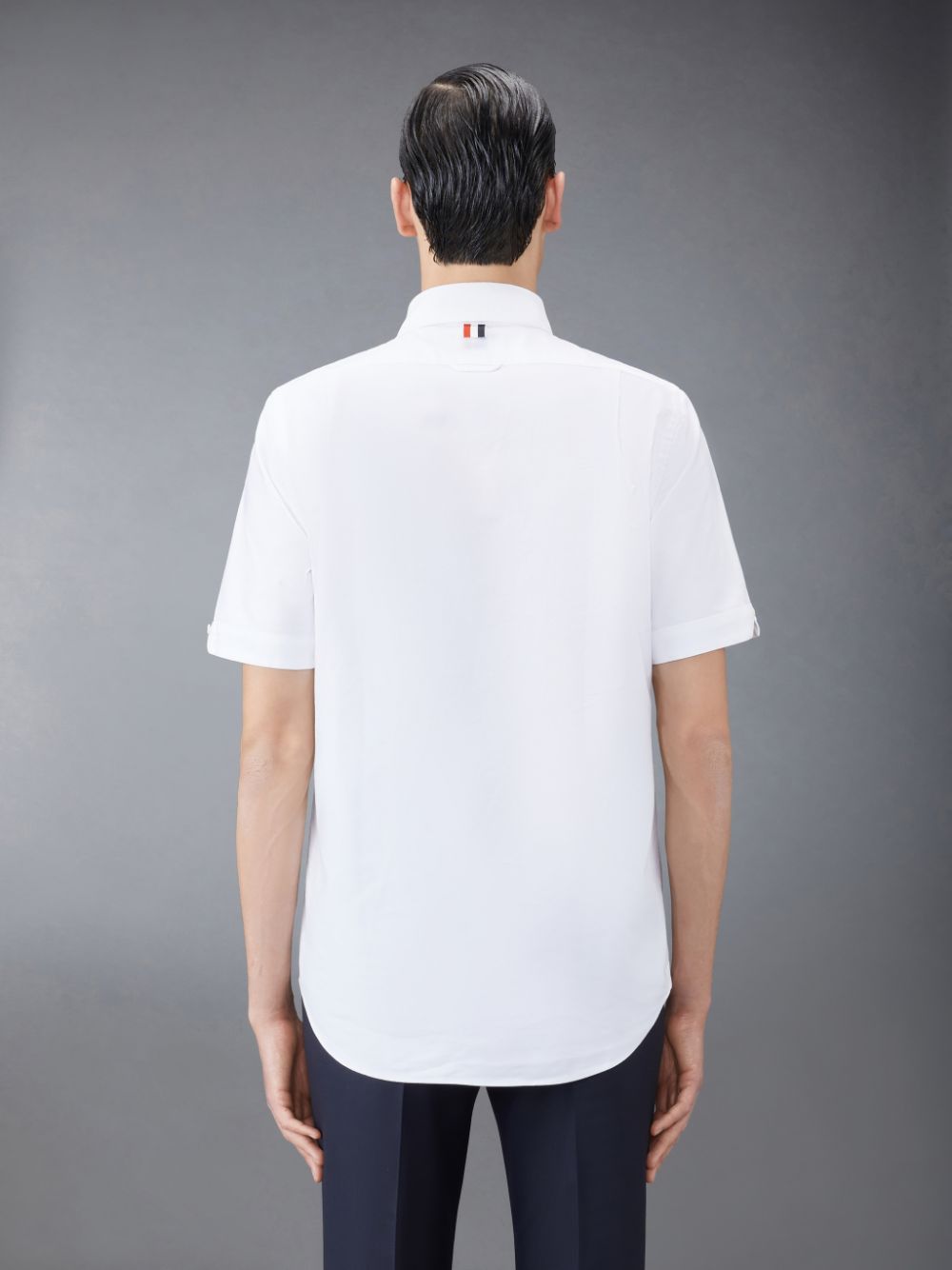 White Men Thom Browne Oxford Short Sleeve Shirts | RFF22E63423