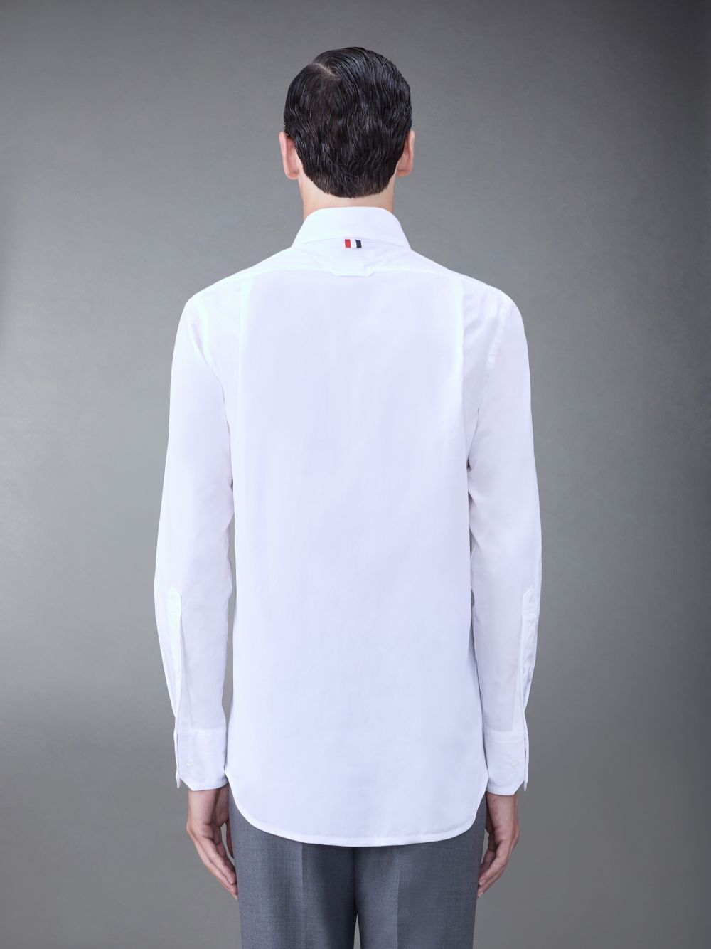 White Men Thom Browne Poplin Tipping Shirts | EUO69N63360