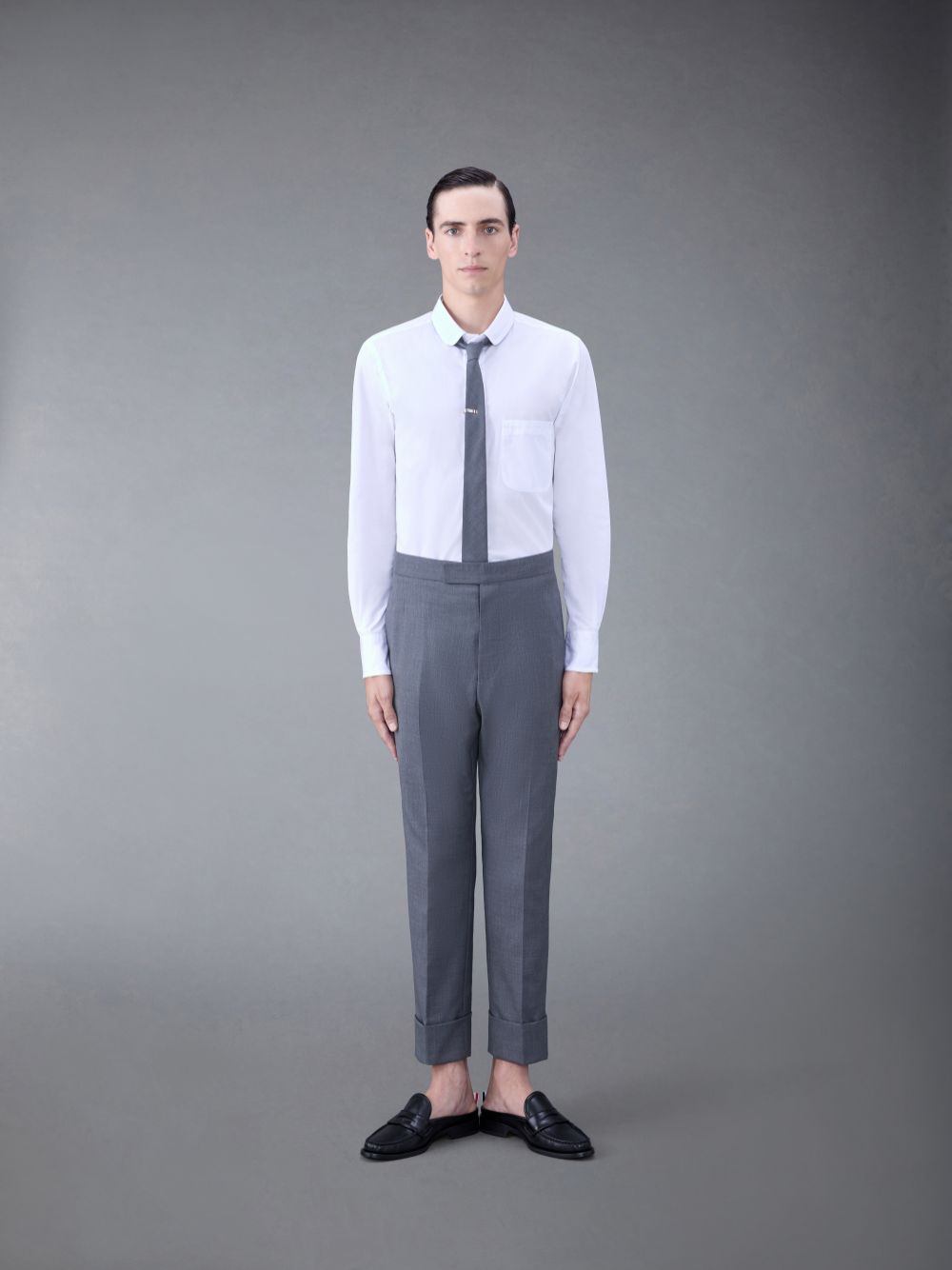 White Men Thom Browne Poplin Tipping Shirts | EUO69N63360