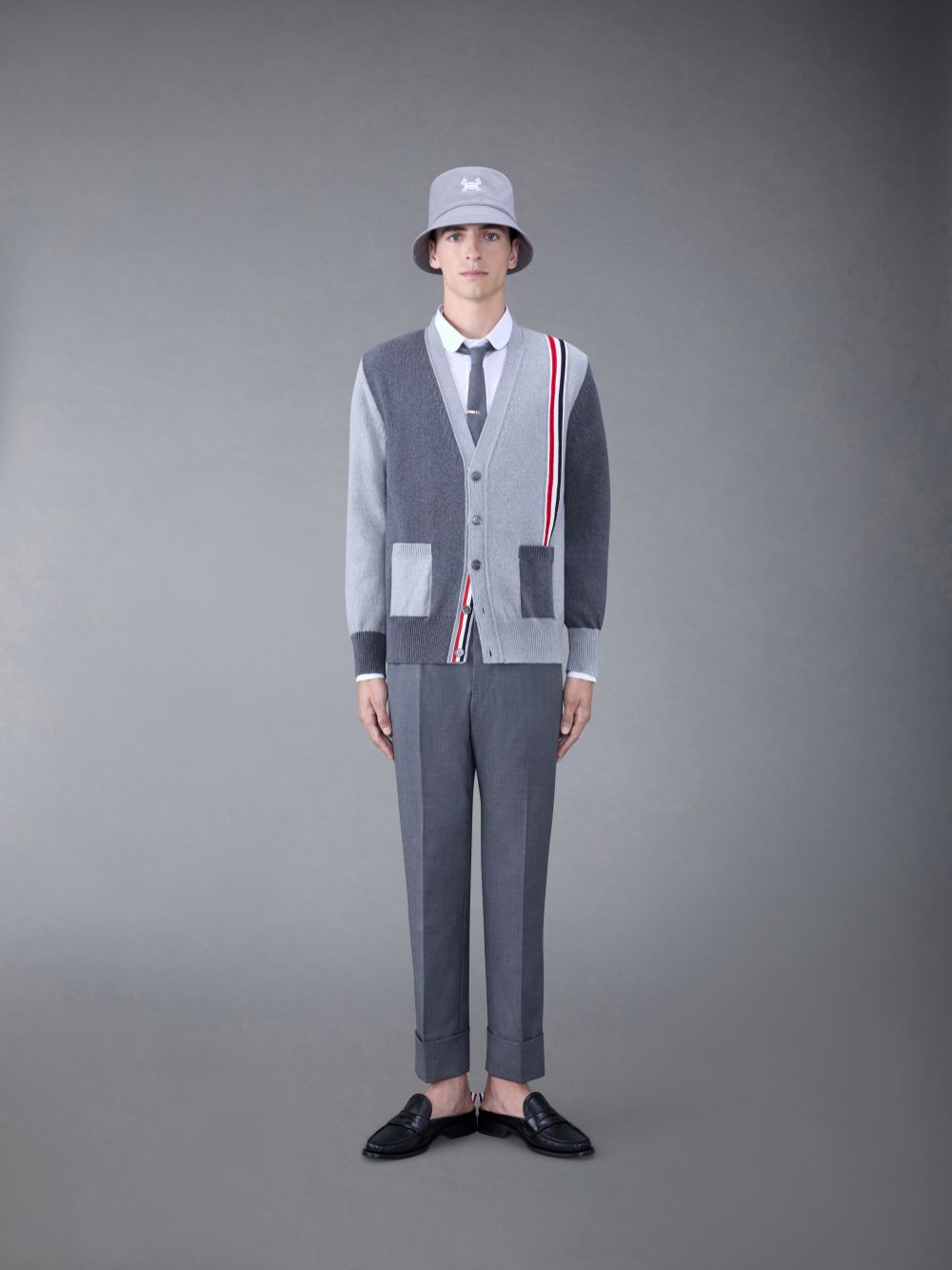 White Men Thom Browne Poplin Tipping Shirts | EUO69N63360