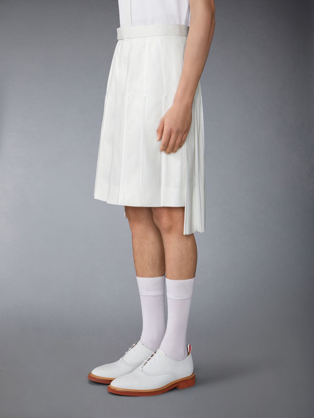 White Men Thom Browne Typewriter Self Tipping Midi Classic Pleated Skirts | TTB92V71367