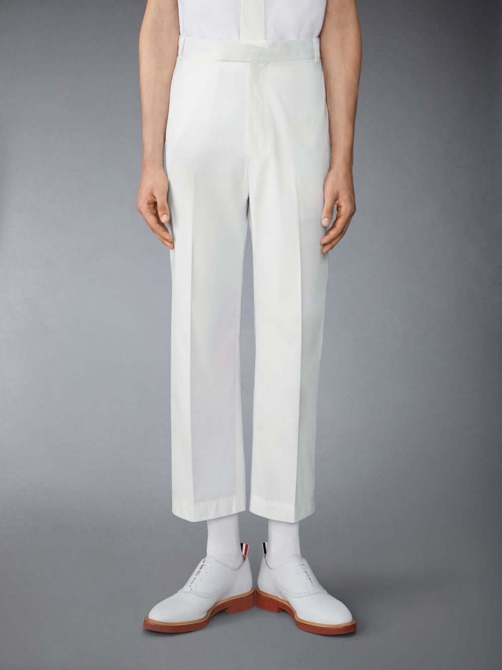 White Men Thom Browne Typewriter Unconstructed Straight Leg Pants | YFK32Y99533