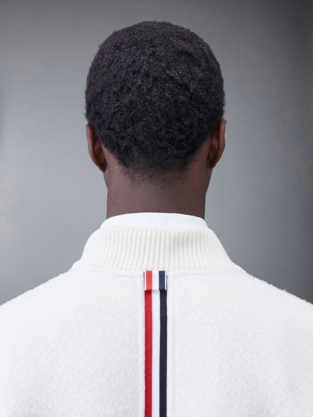 White Men Thom Browne Wool Fleece Stripe Bomber Jackets | VGQ55A83293