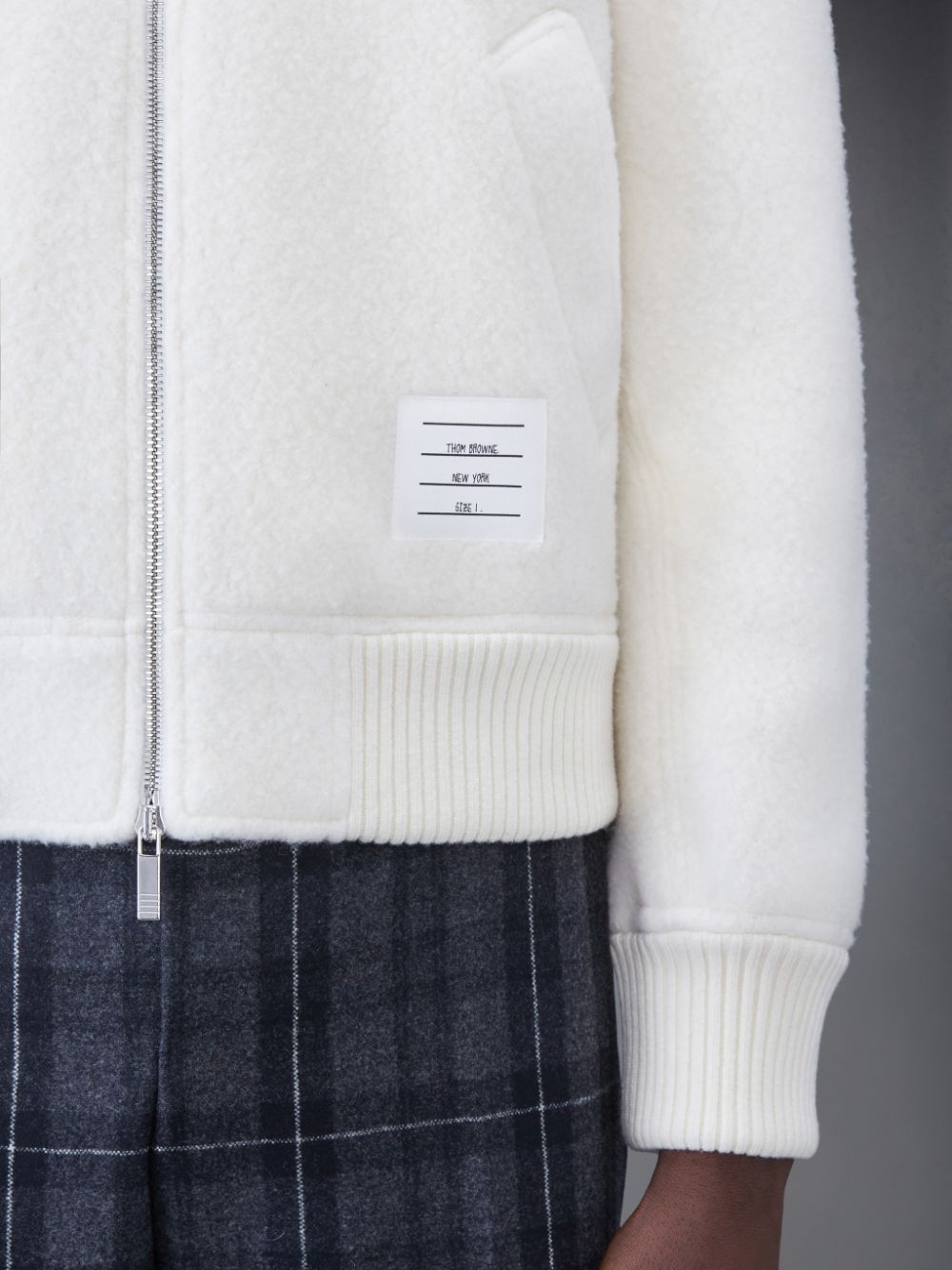 White Men Thom Browne Wool Fleece Stripe Bomber Jackets | VGQ55A83293
