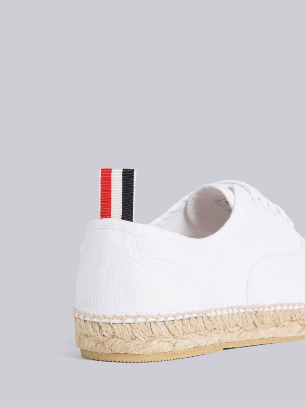 White Women Thom Browne Canvas Espadrille Heritage Sneakers | UKM86I77209