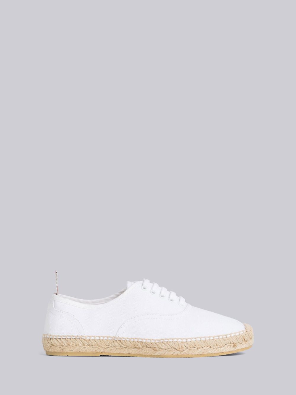 White Women Thom Browne Canvas Espadrille Heritage Sneakers | UKM86I77209