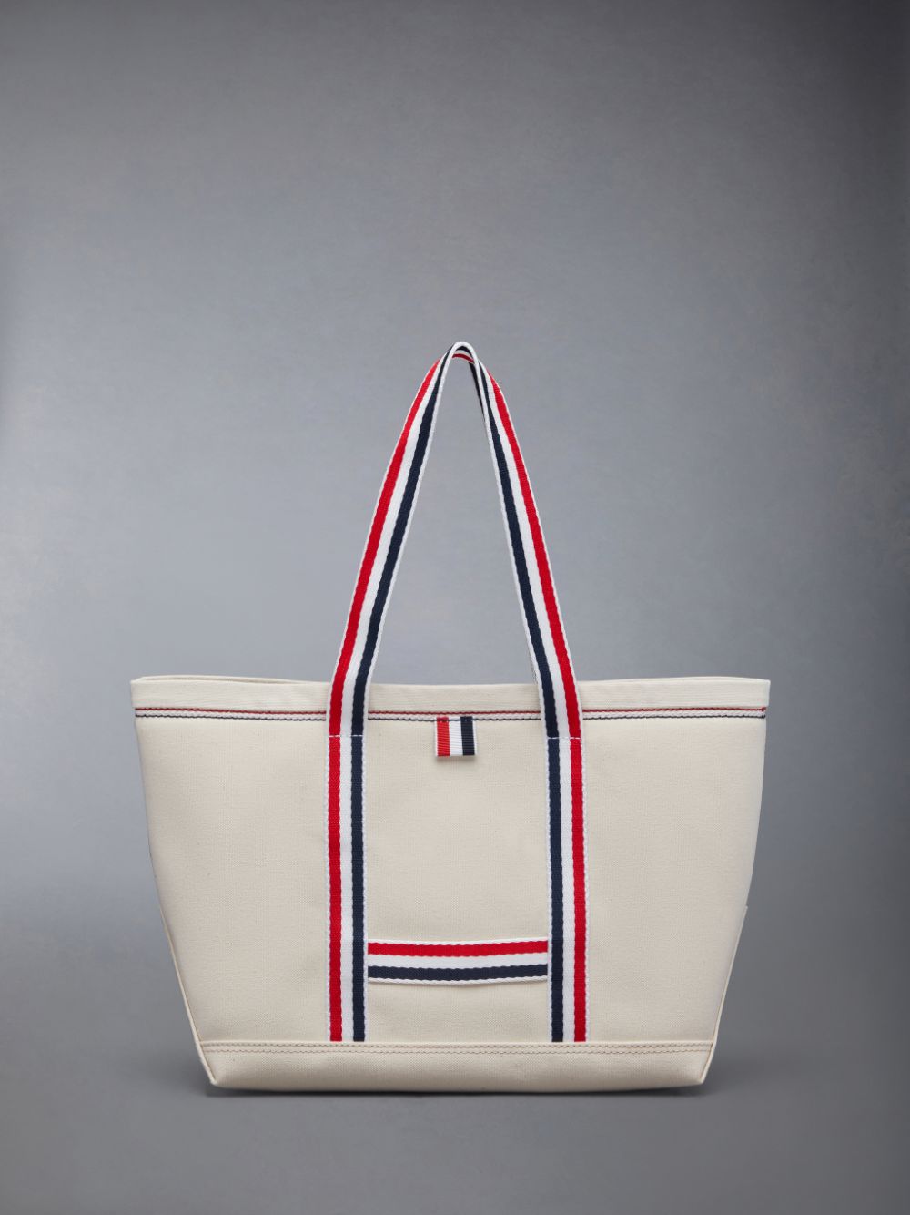 White Women Thom Browne Double Face Canvas Small Tool Tote Bags | WSM46J48585