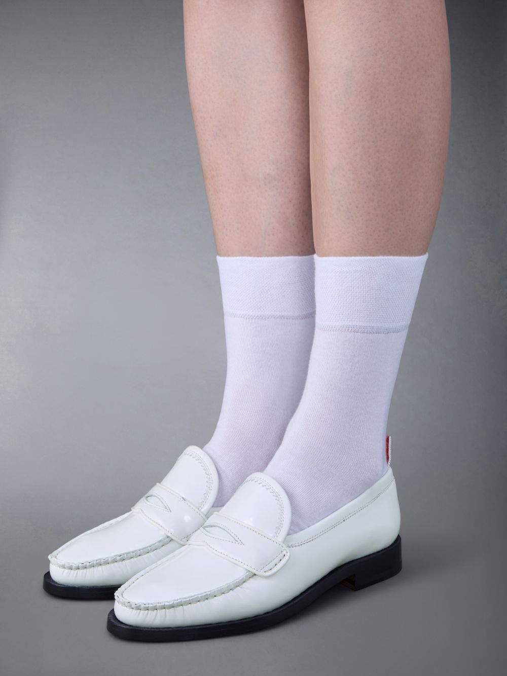 White Women Thom Browne Spazzolato Pleated Varsity Loafers | DDP23N64140