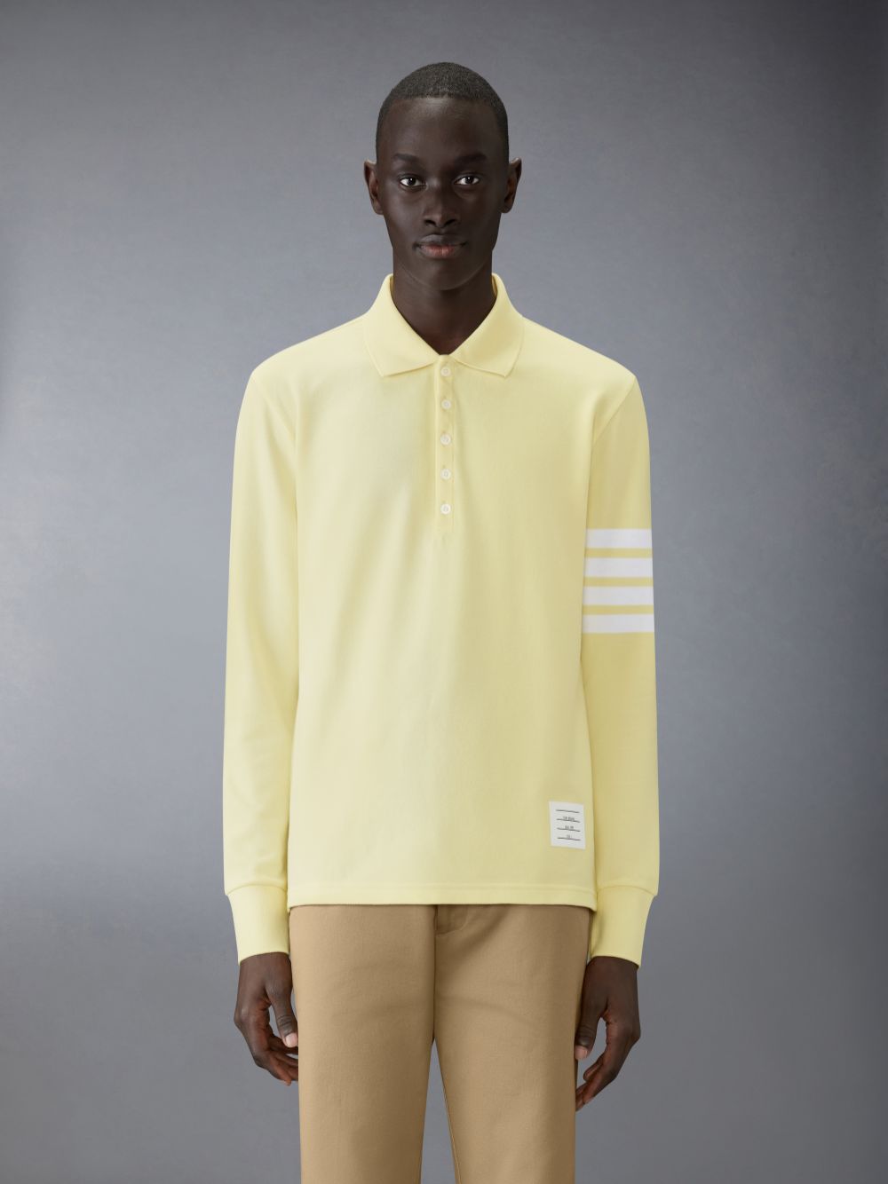 Yellow Men Thom Browne 4-Bar long-sleeve Polo Shirt | NPI67H88063